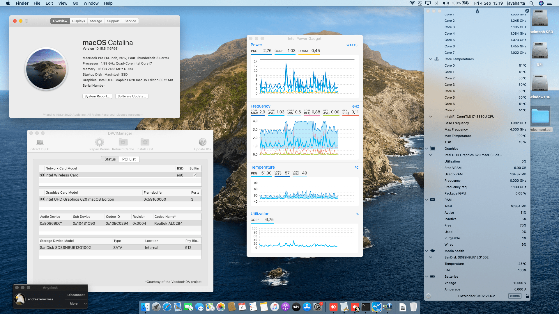 Success Hackintosh macOS Catalina 10.15.5 Build 19F96 at Asus ZenBook UX461U